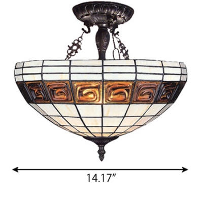 Traditional 2-Light Simple Bowl Shade Inverted Ceiling Pendant Light with Bronze Finish Canopy and Chains