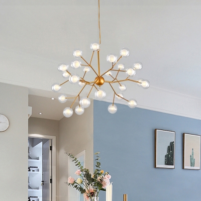 Antique Brass Multi Light LED Chandelier in Post Modern Style Decorative Bubbly Lights for