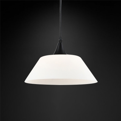 Industrial Pendant Light in Nordic Style with White Glass Shade