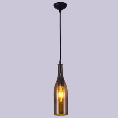 Industrial Hanging Pendant Light Bourbon Bottle in Bar Style, Brown/Yellow