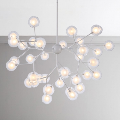 Modern LED Light Designers Lighting Metal LED Modo Chanelier 9/27/36/45/54/63 Light 27W-192W Bubbly Chandelier in White Indoor Lights for Home