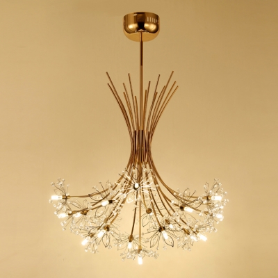 Gold Dandelion Chandelier 13 Light/19 Light Blossom Hanging Light LED Lights for Living Room Dining