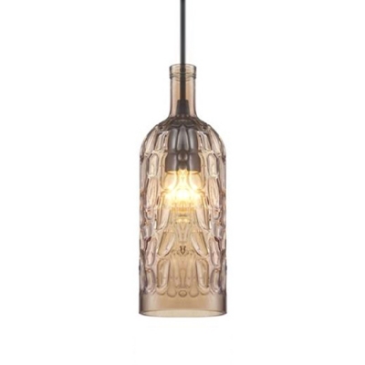 Industrial Style Multi-Color Ceiling Mini Pendant 1 Light Bottle Shape for Cafe Hallway Stairs