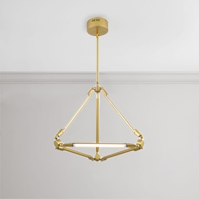 Post Modern Designers Light Slim Metal Geometric Pendant Lighting Creative Gold LED Chandelier for Clothes Stores Bar Gallery