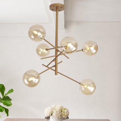 Modern Chandelier for Living Room LED 6/8 Light Modo Chandelier in Gold Home Decoration Orb Pendant Lighting