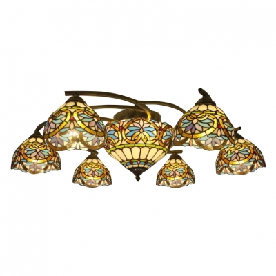 6+1/8+1 Lights Baroque Style Gorgeous Flower Pattern Ceiling Light Fixture with Center Bowl
