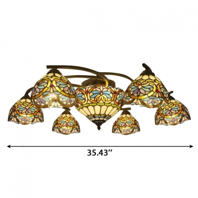 6+1/8+1 Lights Baroque Style Gorgeous Flower Pattern Ceiling Light Fixture with Center Bowl