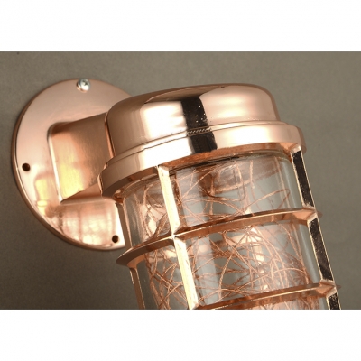 Copper Metal Cage Wall Sconces Nautical Style 1 Light Wall Lamp for Hallway Foyer Warhouse