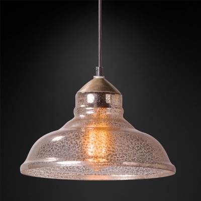 Industrial Hanging Pendant Light with Barn Shape Mercury Glass Shade for Indoor/Outdoor Lighting