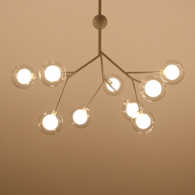 Modern LED Light Designers Lighting Metal LED Modo Chanelier 9/27/36/45/54/63 Light 27W-192W Bubbly Chandelier in White Indoor Lights for Home