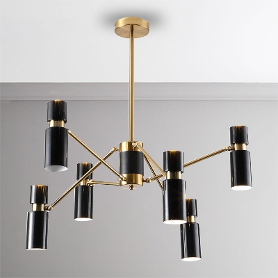 Best Lighting for Living Room Bedroom Nordic Style Cylinder LED Chandelier 23.5