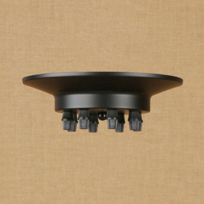 Industrial Multi Light Pendant with Adjustable Cord Spider Pendant Light in Black Finish