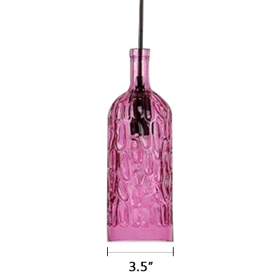 Industrial Style Multi-Color Ceiling Mini Pendant 1 Light Bottle Shape for Cafe Hallway Stairs