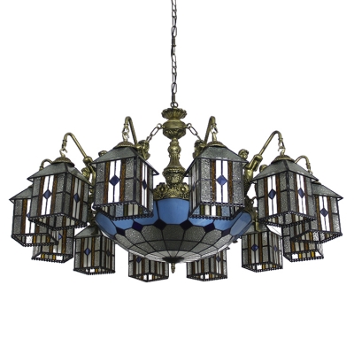 Clear House Designed Lodge Style Chandelier with Mermaid Arms and Mediterranean Center Bowl