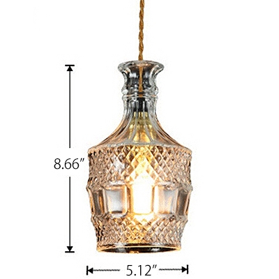Industrial Pendant Light with Clear Glass Shade