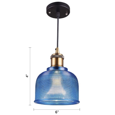 One Light Prismatic Glass Shade Industrial Living Room Mini Pendant in Brass