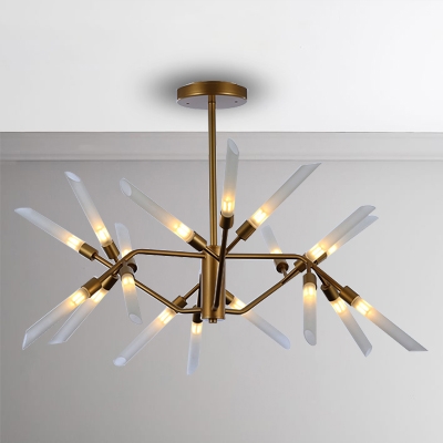 Modern Antique Brass Chandelier 18 24 30 Light Stainless Steel Led