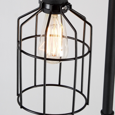 Lantern 3 Light Floor Lamp in Weathered Iron Industrial 60