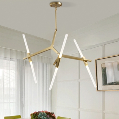 Modern Gold Hanging Lights Multi Light  LED Chandelier Glass Shade Living Room Staircase Hotel