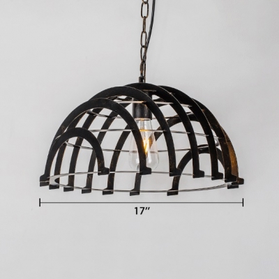 Barn/Dome Shade Pendant Lighting Industrial Style Metal Frame 1 Bulb Hanging Pendant Light