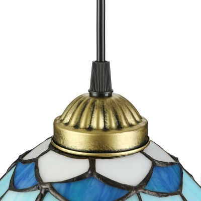 Classic Blue Tiffany Style Mini Pendant Light of 8” Width 31