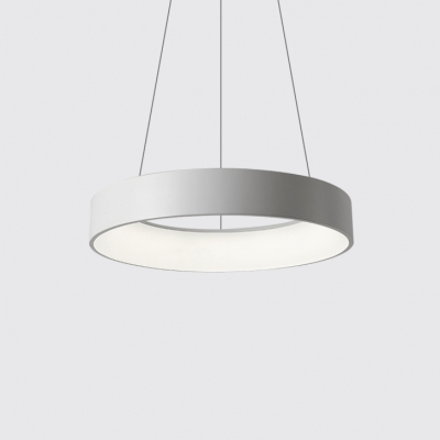 Modern Nordic Hoops LED Pendant Light Metal Acrylic Single Pendant Lamp in Black/Gray/White