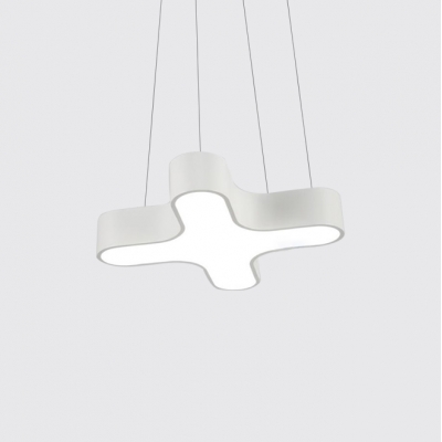 Acrylic Cross LED Office Lighting Modern Style White Finish Ceiling Pendant Lamp 18