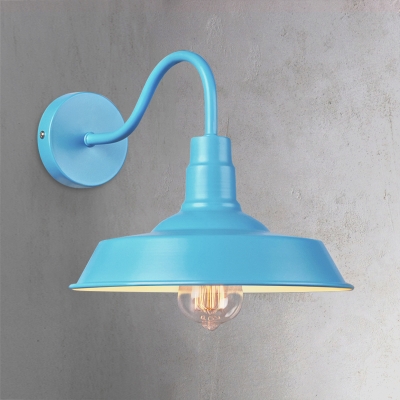 Gooseneck Wall Light Sconce Industrial Colorful Iron 1 Head Wall Lighting for Children Room