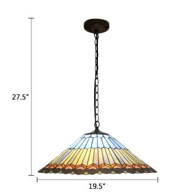 Multi Color Peacock Hanging Light Tiffany Style Stained Glass Art Deco Pendant Lamp