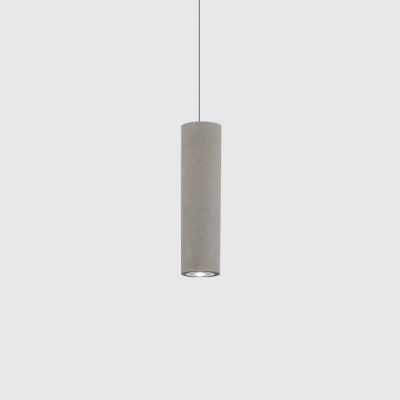 Cement Cylinder LED Track Light Nordic Style 1-LED Pendant Lighting in Gray for Kitchen Island