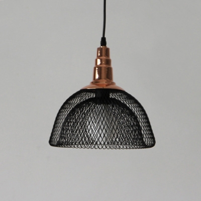 Mesh Cage Dome Pendant Light Industrial Metal 1 Light LED Suspended Light for Dining Room