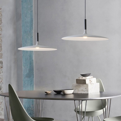 Nordic Style Disc LED Suspension Lights Aluminum 1 Light Hanging Lamp in Painted Finish 10