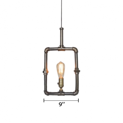 1 Light Pipe Shade Hanging Lamp Industrial Iron Decorative Pendant Light for Coffee Shop