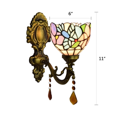 Metal Lamp Backplate Tiffany Loft Wall Sconce with 6