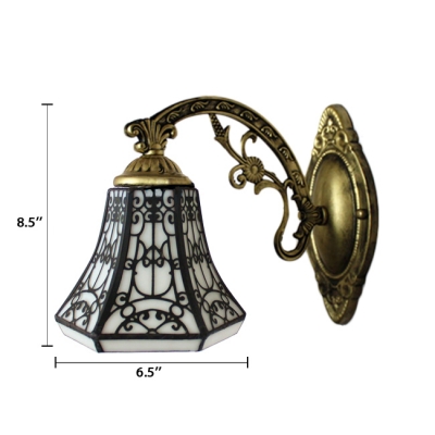 Bell Wall Sconce Lodge Tiffany Style Stained Glass Wall Lamp for Bedroom Hallway Bungalow
