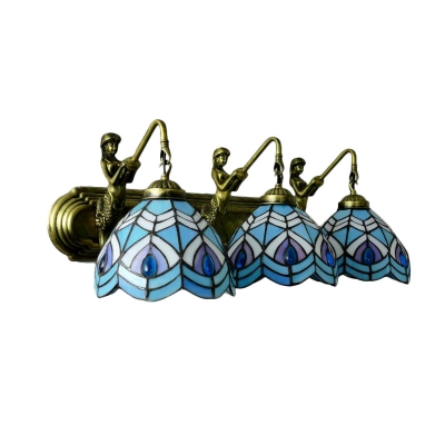 Romantic Blue Shade 25.5 Inch Mermaid Tiffany Bathroom Lamp