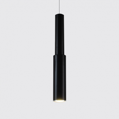 Flute Pendant Lights Modern Style Aluminum Single Head Track Light in Black for Bar Counter
