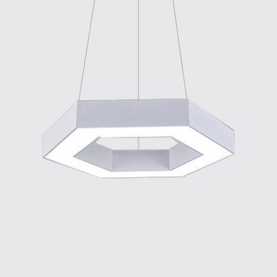 Metal Hex Pendant Light in Contemporary Style Matte White Finish 16