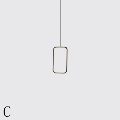 Silica Gel Geometric LED Pendant Light Modern 1 Light Drop Ceiling Light in Black/White 12