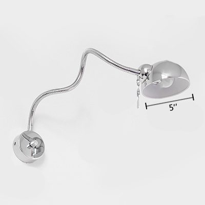 Adjustable 1 Head Dome Sconce Light Concise Industrial Metal Wall Lighting in Chrome