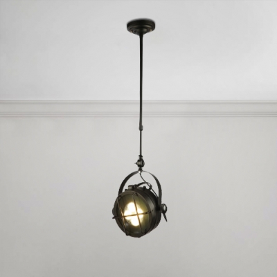 Wire Guard Ceiling Pendant Light Industrial Rotatable Steel Spotlight for Mall Restaurant