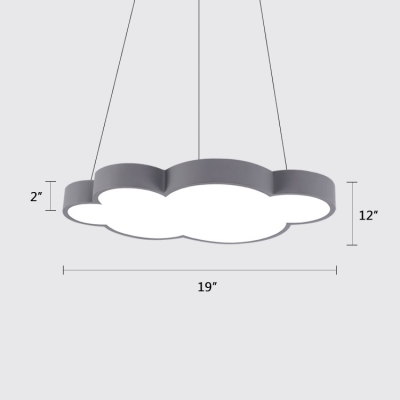 Cloud Shape LED Hanging Pendant Lights Kids Room Metal 1 Light Pendant Lamp in Acrylic