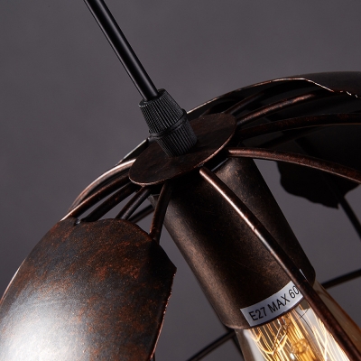 Tellurion Ceiling Pendant Light Industrial Metal 1 Light Decorative Suspended Lamp in Black