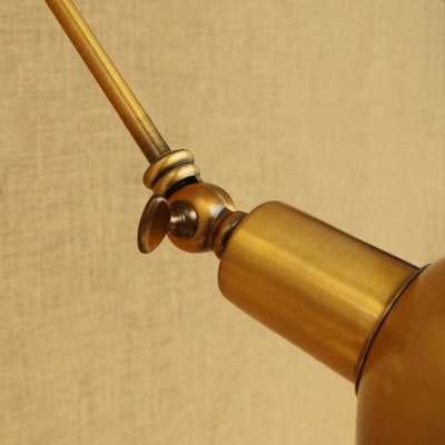 Arm Adjustable Sconce Light Vintage Loft Iron Single Light Lighting Fixture in Brass