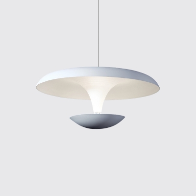 Acrylic Saucer LED Pendant Fixture Contemporary 1-Light Hanging Pendant Lights in Cool White Light