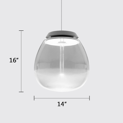 Glass Shade Mist Drop Light Clear Single Pendant Lamp in White Light for Clothes Store