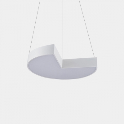 Matte White Geometric LED Hanging Pendant Light Modern Commercial Office Acrylic Ceiling Light