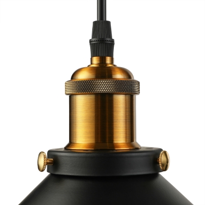 Antique Black 5 Light LED Multi Light Industrial Pendant Light with Metal Shade