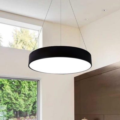 Aluminium Round Shade LED Pendant Lamp Modern White Hanging Light Fixture for Meeting Room 14