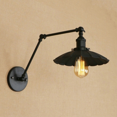 Iron Flared Wall Sconce Industrial Adjustable Single Light Sconce Lighting in Brass